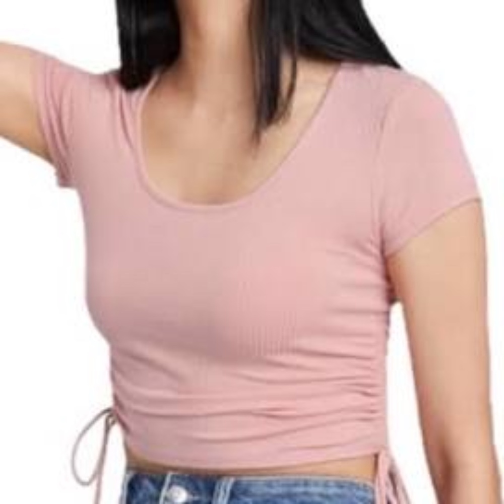 pink drawstring tshirt